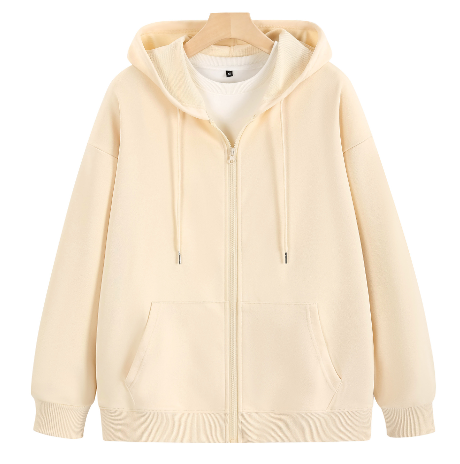 Cotton Long-Sleeve Zip Hoodies