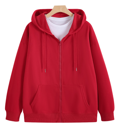 Cotton Long-Sleeve Zip Hoodies