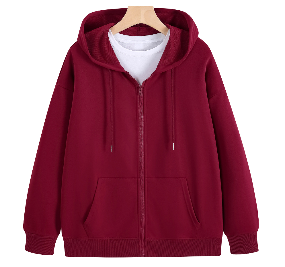 Cotton Long-Sleeve Zip Hoodies