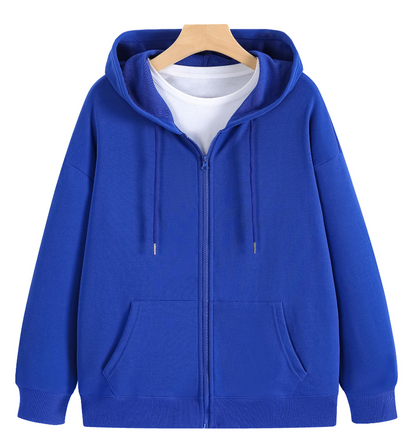 Cotton Long-Sleeve Zip Hoodies